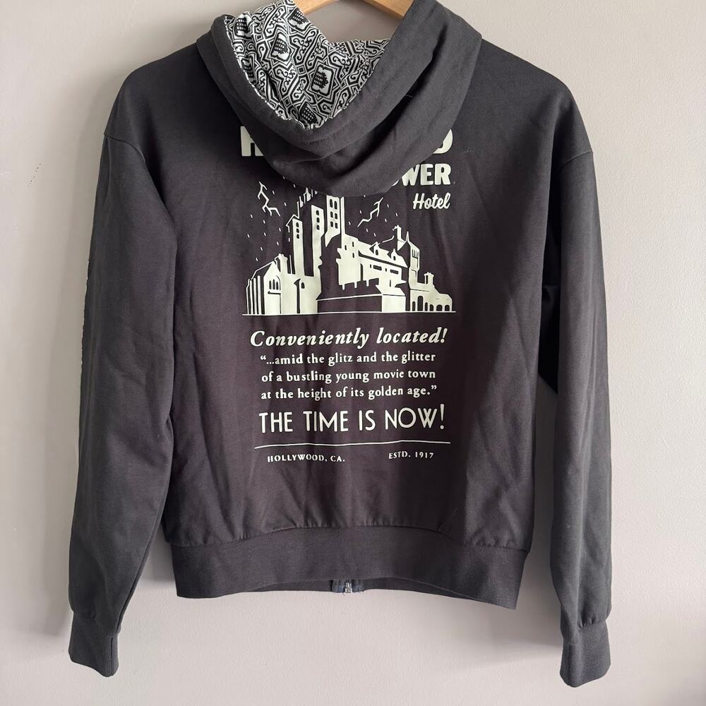 Disney Hollywood Tower of Terror Hotel Zip-Up Hoodie HTH Size Small